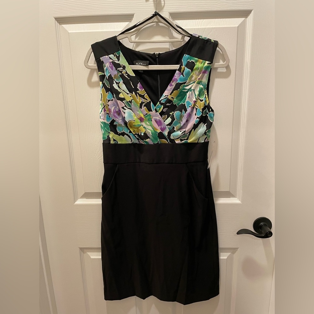 Black and Multicolor Floral Dress